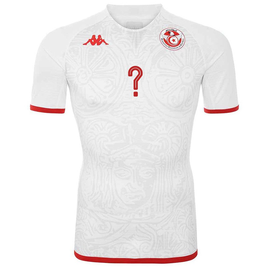 Niño Camiseta Túnez Su Nombre #0 Blanco 2ª Equipación 22-24 La Camisa