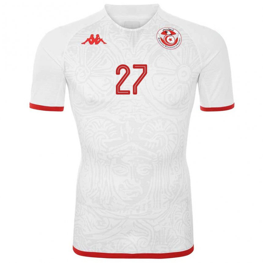 Niño Camiseta Túnez Issam Jebali #27 Blanco 2ª Equipación 22-24 La Camisa