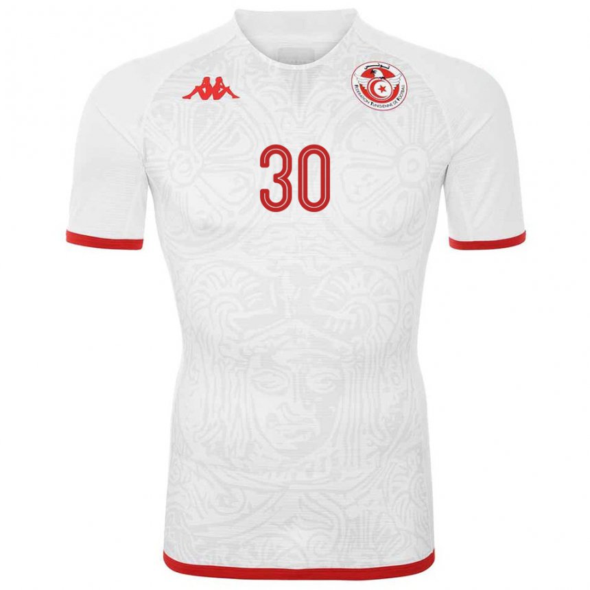 Niño Camiseta Túnez Yann Valery #30 Blanco 2ª Equipación 22-24 La Camisa