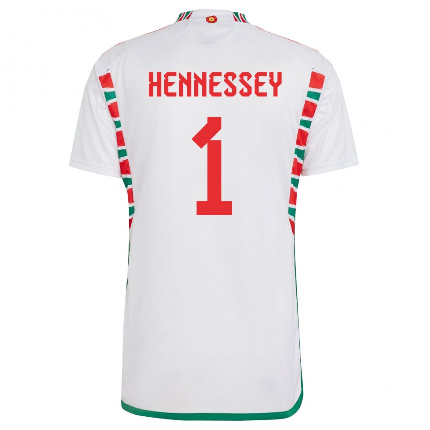 Niño Camiseta Gales Wayne Hennessey #1 Blanco 2ª Equipación 22-24 La Camisa