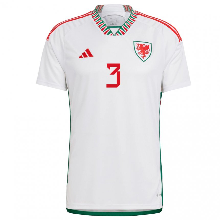 Niño Camiseta Gales Neco Williams #3 Blanco 2ª Equipación 22-24 La Camisa