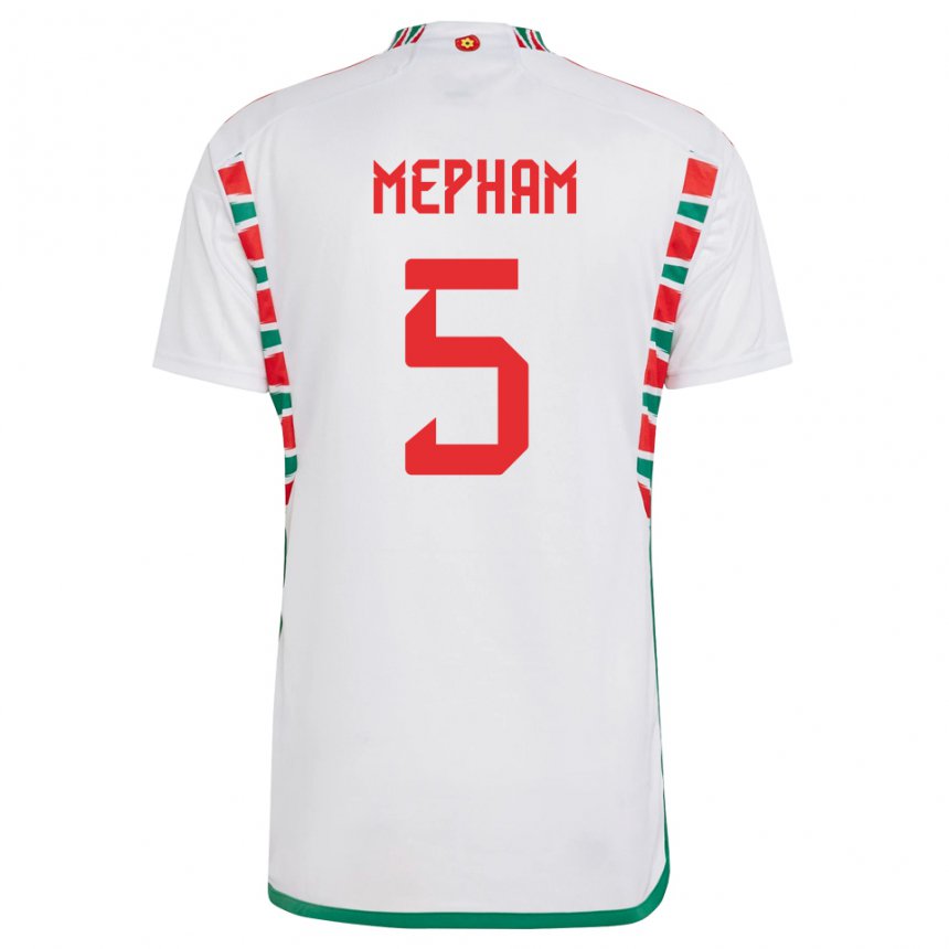 Niño Camiseta Gales Chris Mepham #5 Blanco 2ª Equipación 22-24 La Camisa