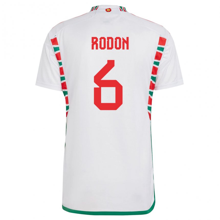 Niño Camiseta Gales Joe Rodon #6 Blanco 2ª Equipación 22-24 La Camisa