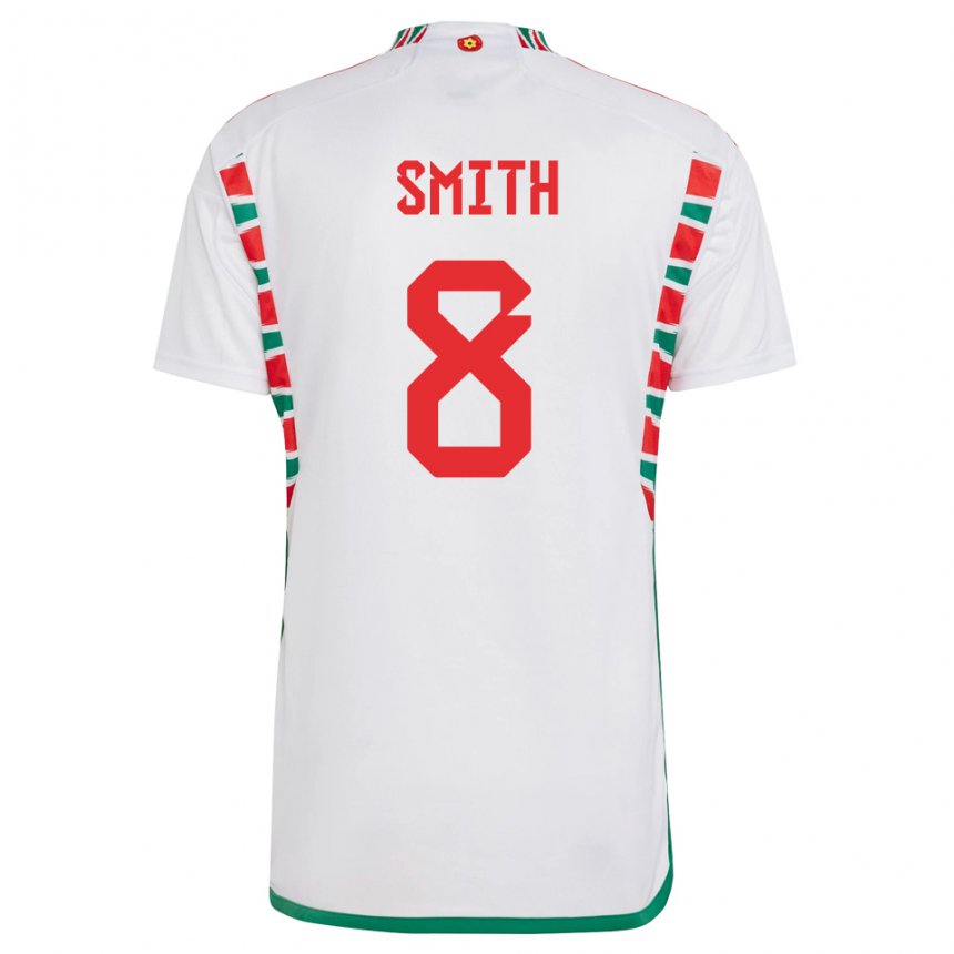 Niño Camiseta Gales Matt Smith #8 Blanco 2ª Equipación 22-24 La Camisa