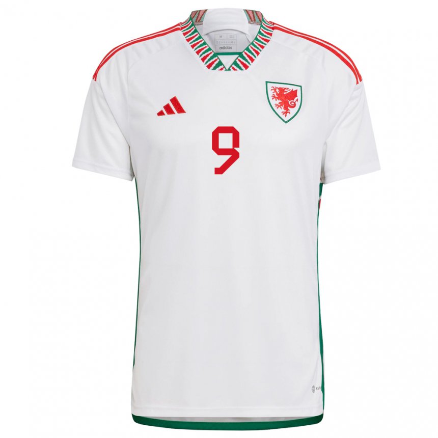 Niño Camiseta Gales Brennan Johnson #9 Blanco 2ª Equipación 22-24 La Camisa