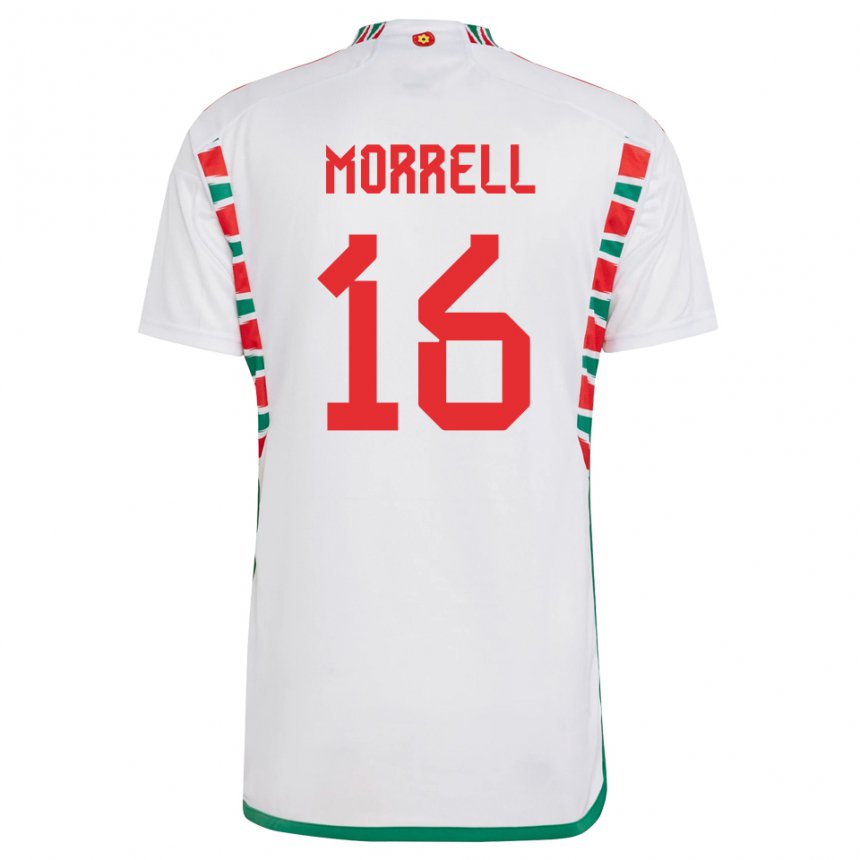 Niño Camiseta Gales Joe Morrell #16 Blanco 2ª Equipación 22-24 La Camisa