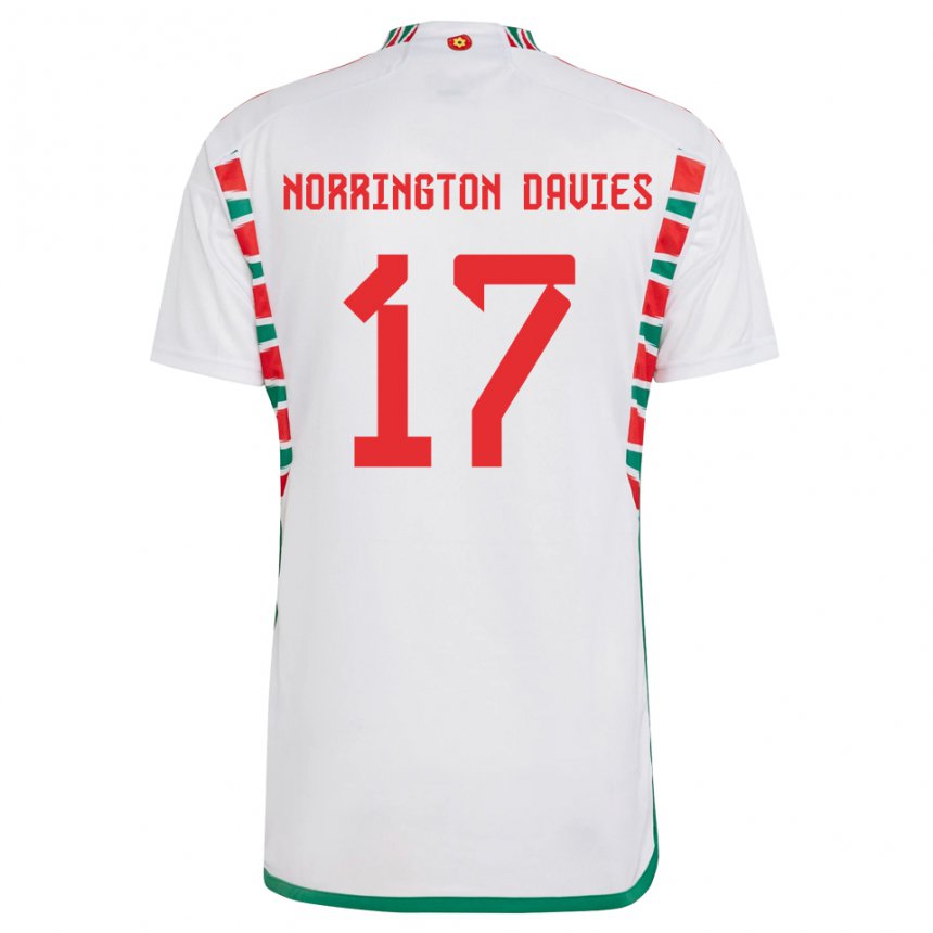 Niño Camiseta Gales Rhys Norrington Davies #17 Blanco 2ª Equipación 22-24 La Camisa