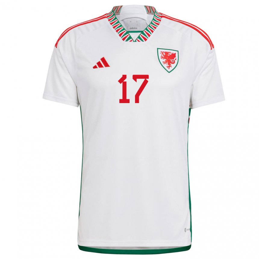 Niño Camiseta Gales Rhys Norrington Davies #17 Blanco 2ª Equipación 22-24 La Camisa