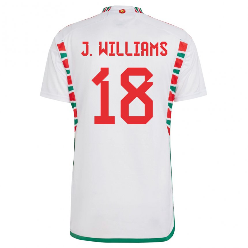 Niño Camiseta Gales Jonathan Williams #18 Blanco 2ª Equipación 22-24 La Camisa