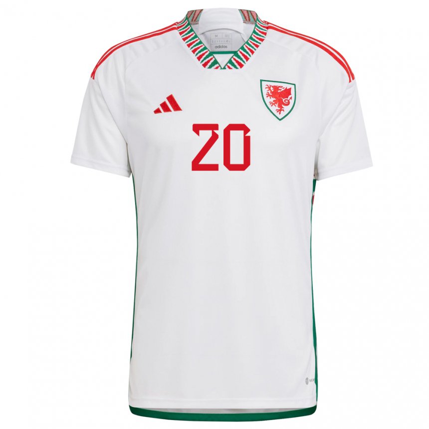 Niño Camiseta Gales Daniel James #20 Blanco 2ª Equipación 22-24 La Camisa
