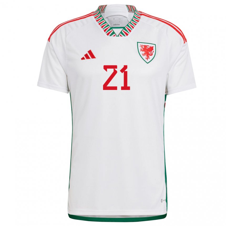 Niño Camiseta Gales Tom King #21 Blanco 2ª Equipación 22-24 La Camisa