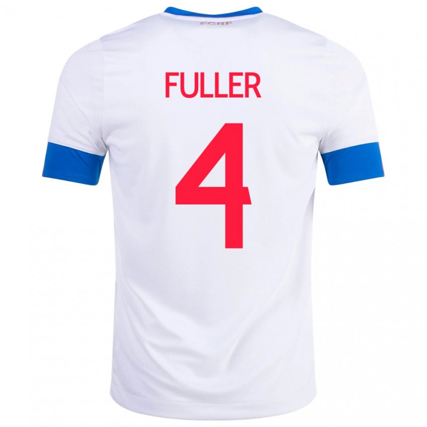 Niño Camiseta Costa Rica Keysher Fuller #4 Blanco 2ª Equipación 22-24 La Camisa
