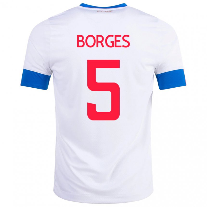 Niño Camiseta Costa Rica Celso Borges #5 Blanco 2ª Equipación 22-24 La Camisa