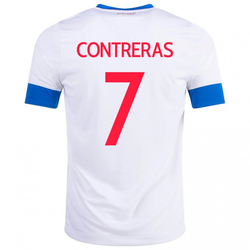 Niño Camiseta Costa Rica Anthony Contreras #7 Blanco 2ª Equipación 22-24 La Camisa
