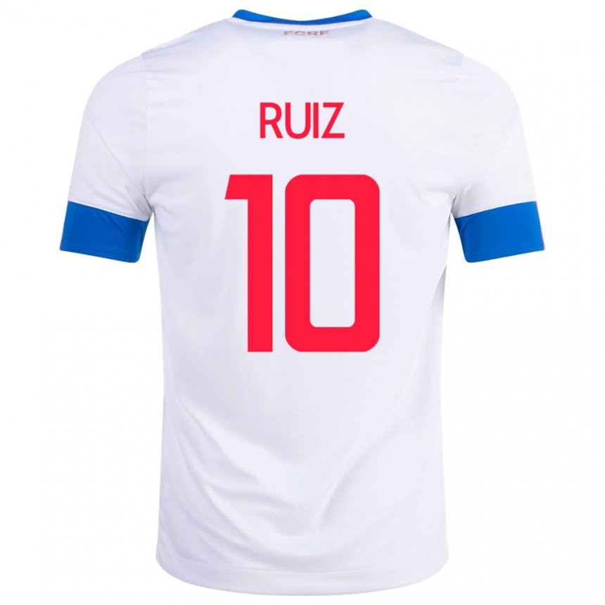 Niño Camiseta Costa Rica Bryan Ruiz #10 Blanco 2ª Equipación 22-24 La Camisa