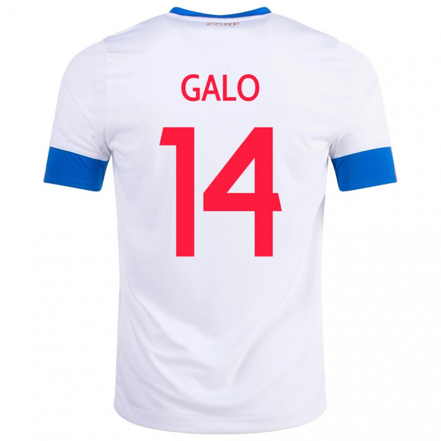 Niño Camiseta Costa Rica Orlando Galo #14 Blanco 2ª Equipación 22-24 La Camisa