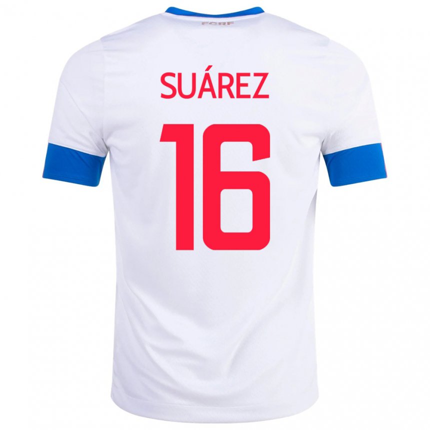 Niño Camiseta Costa Rica Aaron Suarez #16 Blanco 2ª Equipación 22-24 La Camisa