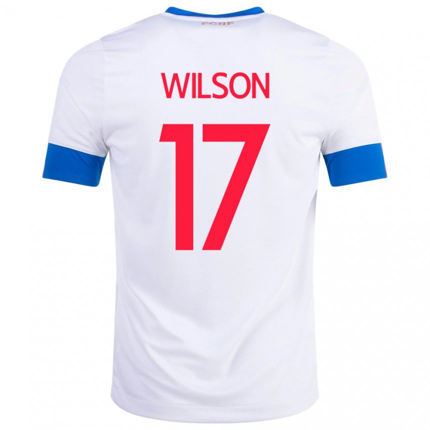 Niño Camiseta Costa Rica Roan Wilson #17 Blanco 2ª Equipación 22-24 La Camisa