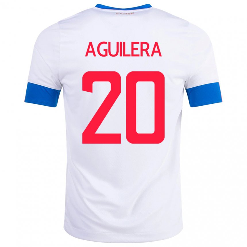 Niño Camiseta Costa Rica Brandon Aguilera #20 Blanco 2ª Equipación 22-24 La Camisa