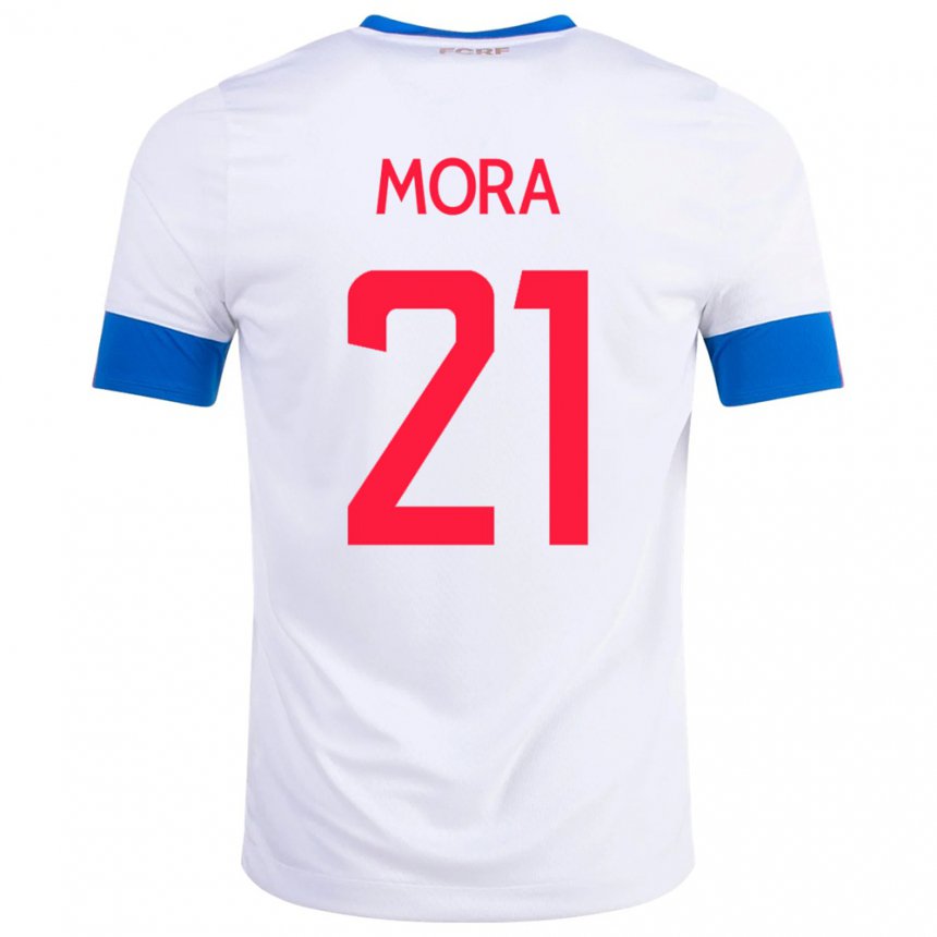 Niño Camiseta Costa Rica Carlos Mora #21 Blanco 2ª Equipación 22-24 La Camisa