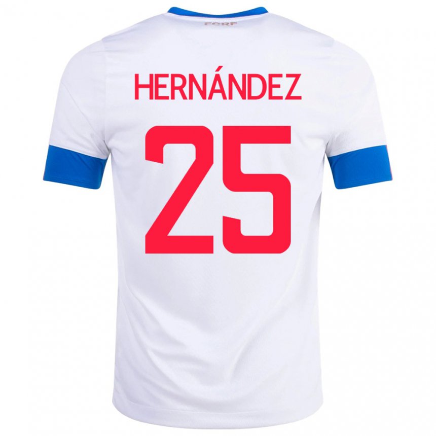 Niño Camiseta Costa Rica Anthony Hernandez #25 Blanco 2ª Equipación 22-24 La Camisa
