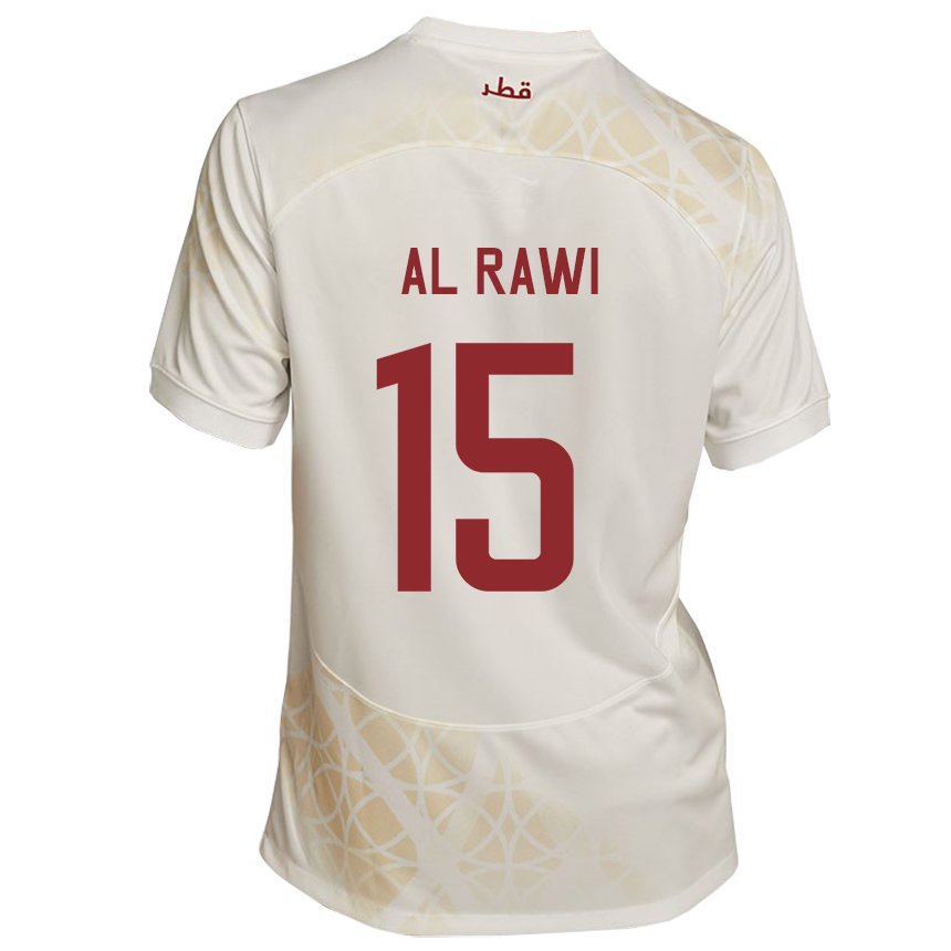 Niño Camiseta Catar Bassam Al Rawi #15 Beis Dorado 2ª Equipación 22-24 La Camisa