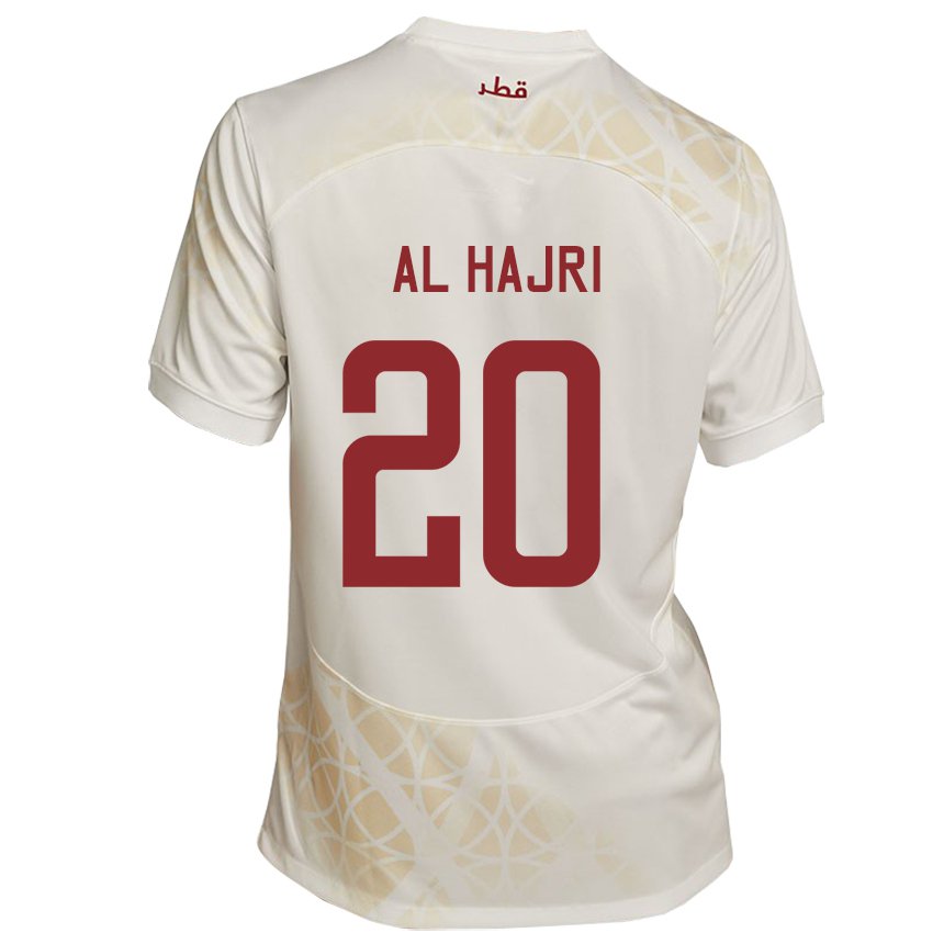 Niño Camiseta Catar Salem Al Hajri #20 Beis Dorado 2ª Equipación 22-24 La Camisa
