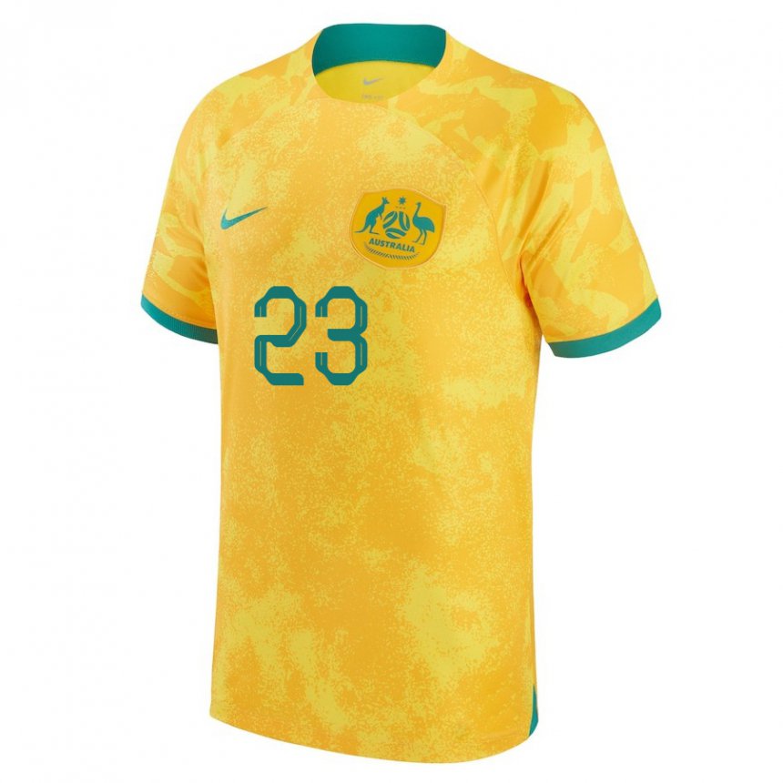 Hombre Camiseta Australia Tom Rogic #23 Dorado 1ª Equipación 22-24 La Camisa