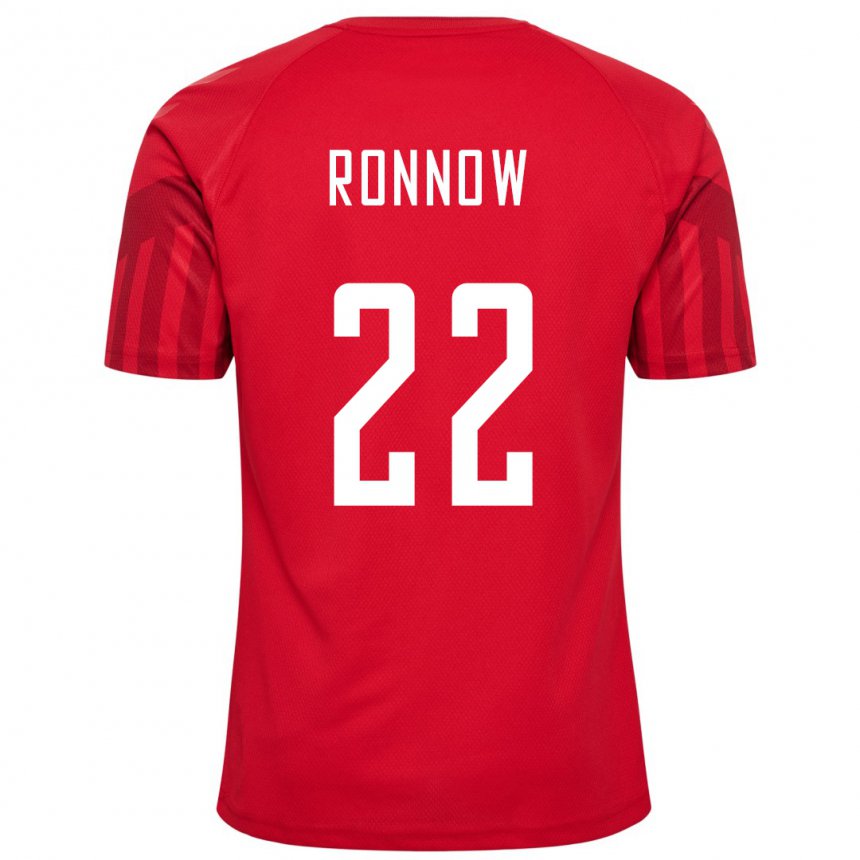 Hombre Camiseta Dinamarca Frederik Ronnow #22 Rojo 1ª Equipación 22-24 La Camisa