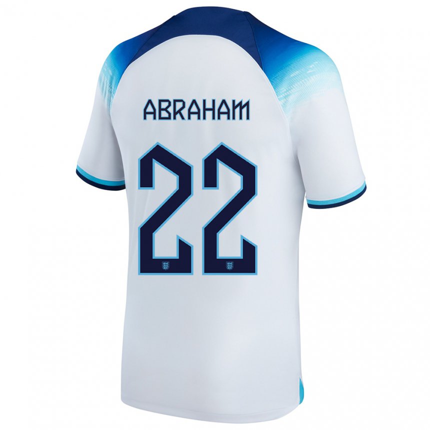 Hombre Camiseta Inglaterra Tammy Abraham #22 Blanco Azul 1ª Equipación 22-24 La Camisa