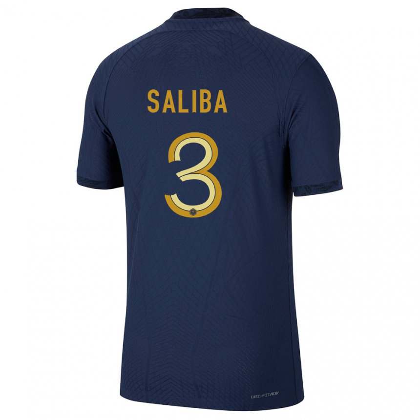 Hombre Camiseta Francia William Saliba #3 Azul Marino 1ª Equipación 22-24 La Camisa