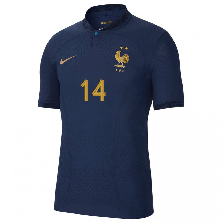 Hombre Camiseta Francia Matteo Guendouzi #14 Azul Marino 1ª Equipación 22-24 La Camisa
