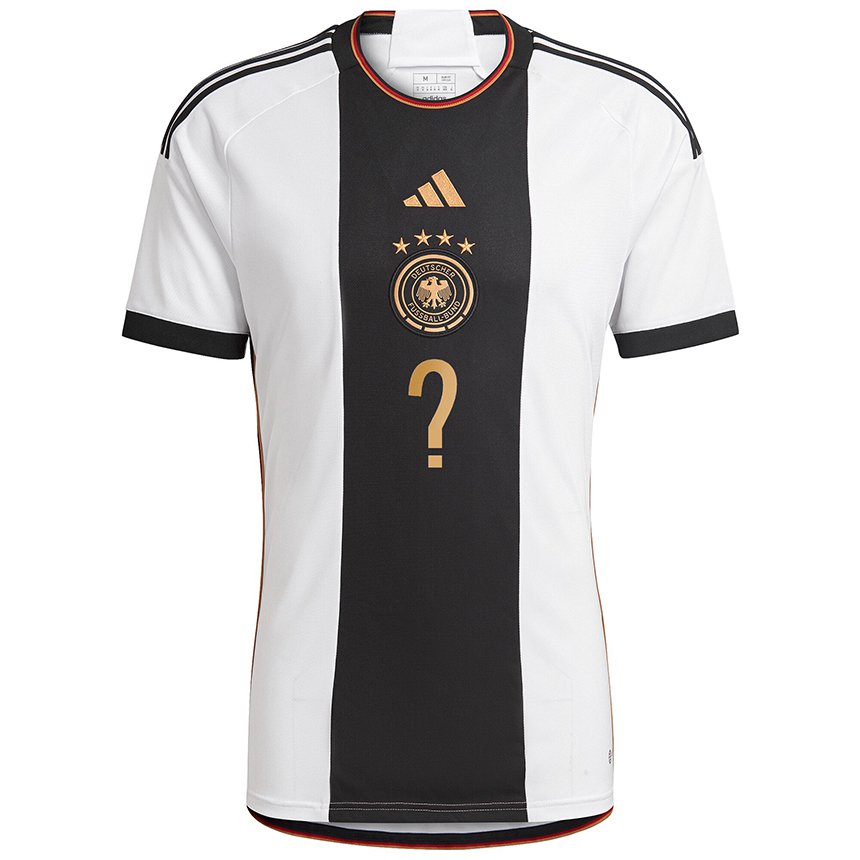 Hombre Camiseta Alemania Su Nombre #0 Blanco Negro 1ª Equipación 22-24 La Camisa