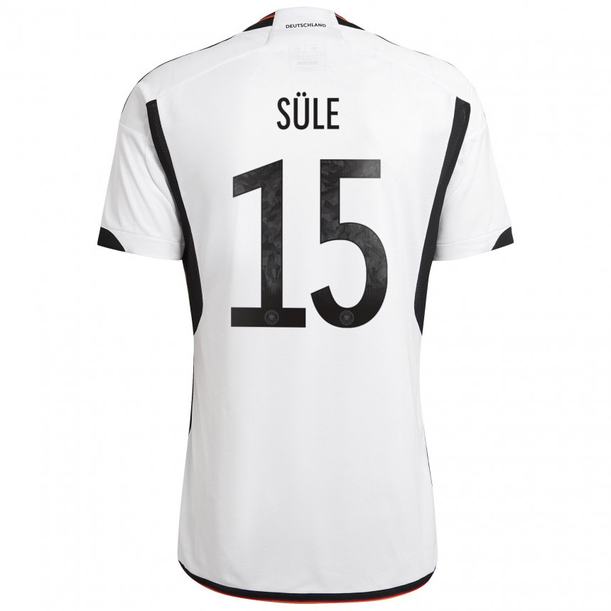 Hombre Camiseta Alemania Niklas Sule #15 Blanco Negro 1ª Equipación 22-24 La Camisa