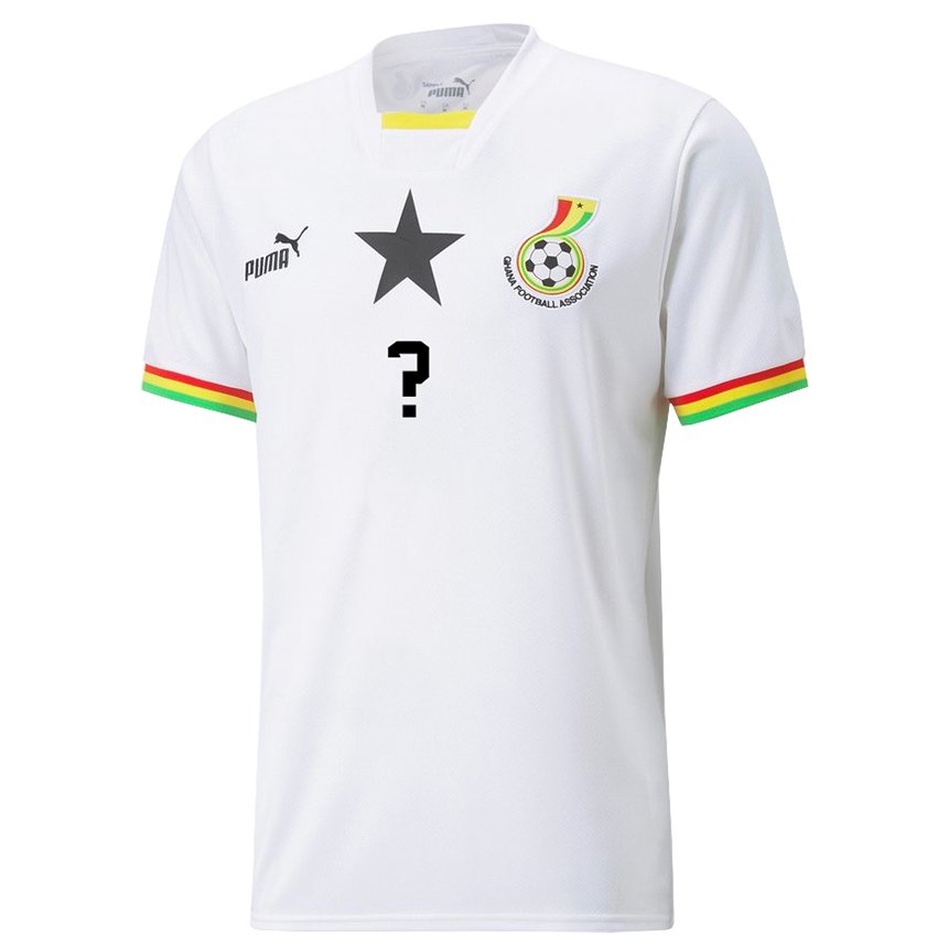 Hombre Camiseta Ghana Su Nombre #0 Blanco 1ª Equipación 22-24 La Camisa