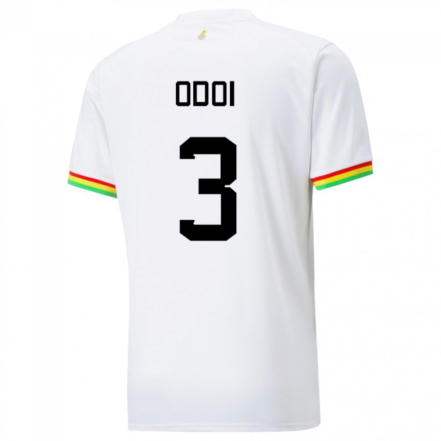 Hombre Camiseta Ghana Denis Odoi #3 Blanco 1ª Equipación 22-24 La Camisa