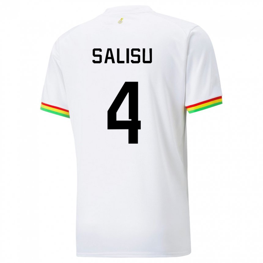 Hombre Camiseta Ghana Mohammed Salisu #4 Blanco 1ª Equipación 22-24 La Camisa