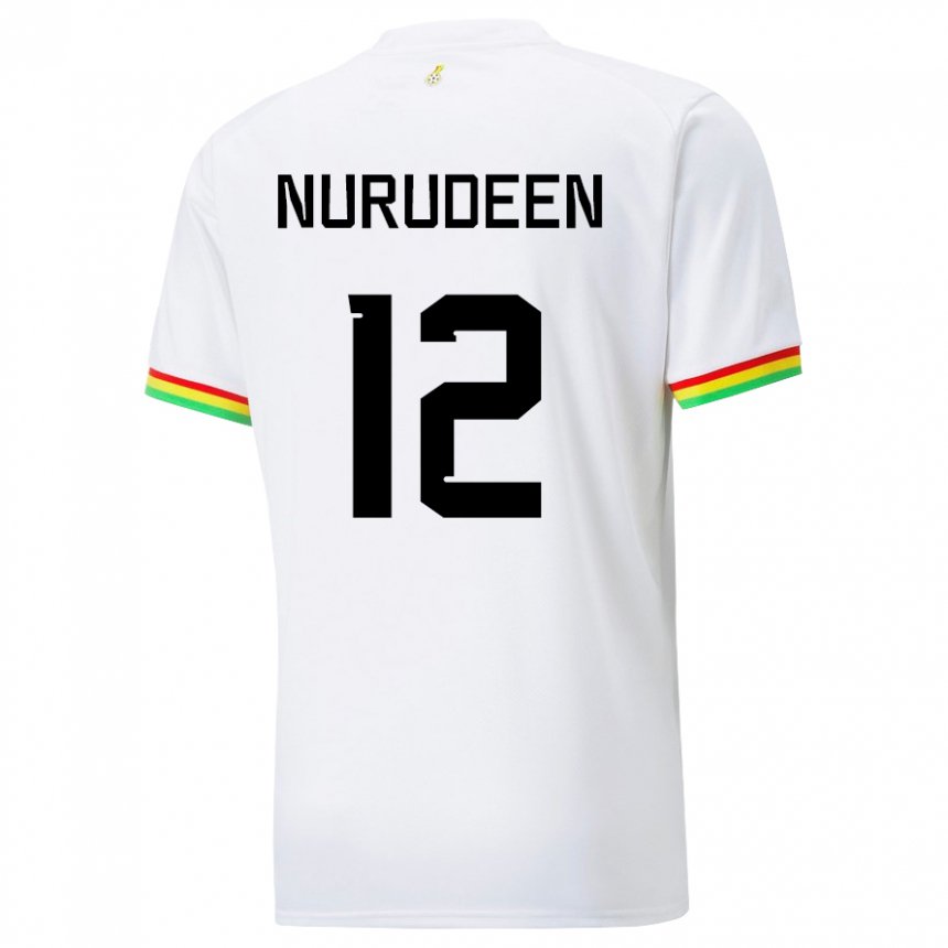 Hombre Camiseta Ghana Abdul Nurudeen #12 Blanco 1ª Equipación 22-24 La Camisa