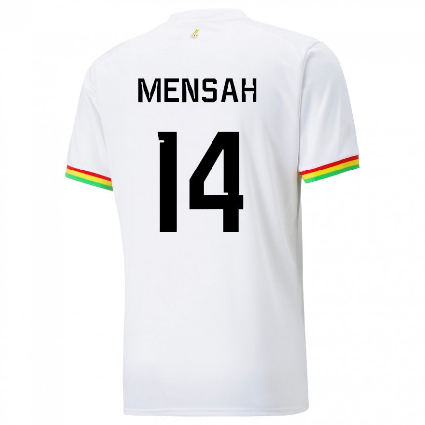 Hombre Camiseta Ghana Gideon Mensah #14 Blanco 1ª Equipación 22-24 La Camisa