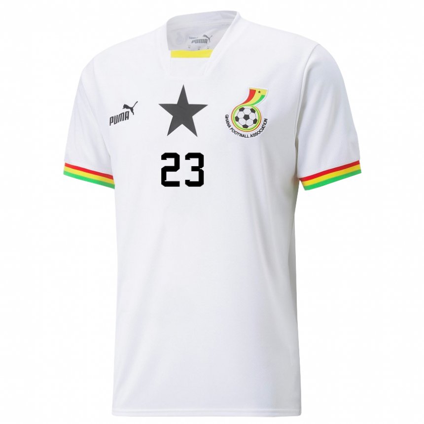 Hombre Camiseta Ghana Alexander Djiku #23 Blanco 1ª Equipación 22-24 La Camisa