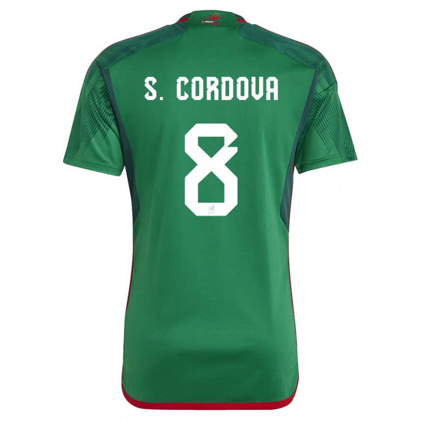 Hombre Camiseta México Sebastian Cordova #8 Verde 1ª Equipación 22-24 La Camisa