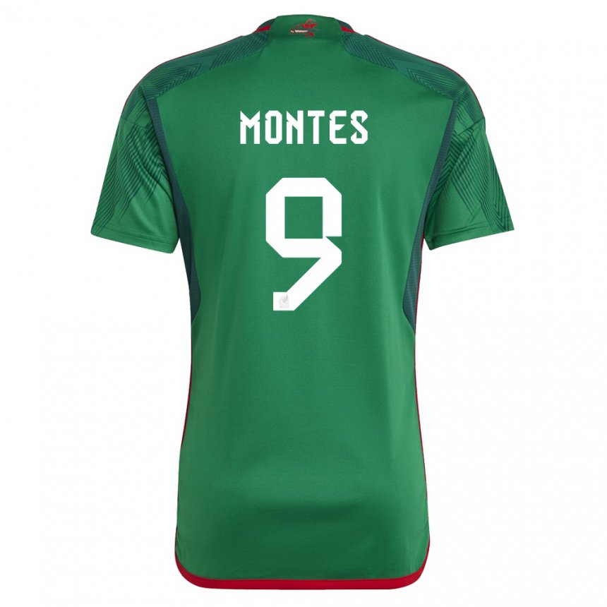 Hombre Camiseta México Cesar Montes #9 Verde 1ª Equipación 22-24 La Camisa