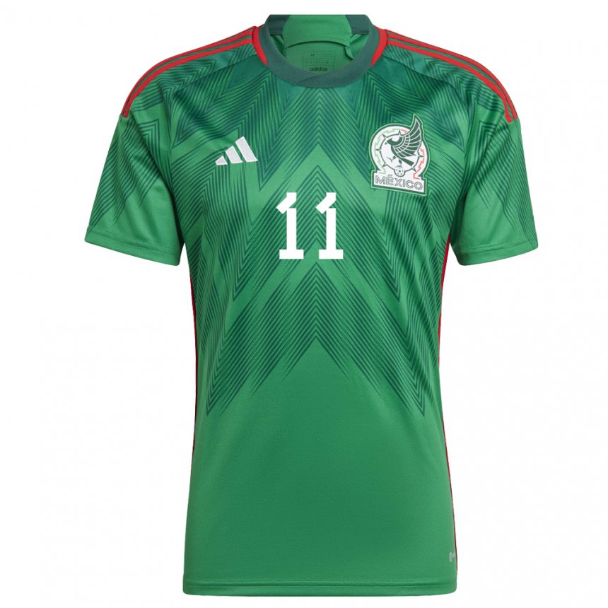 Hombre Camiseta México Alexis Vega #11 Verde 1ª Equipación 22-24 La Camisa