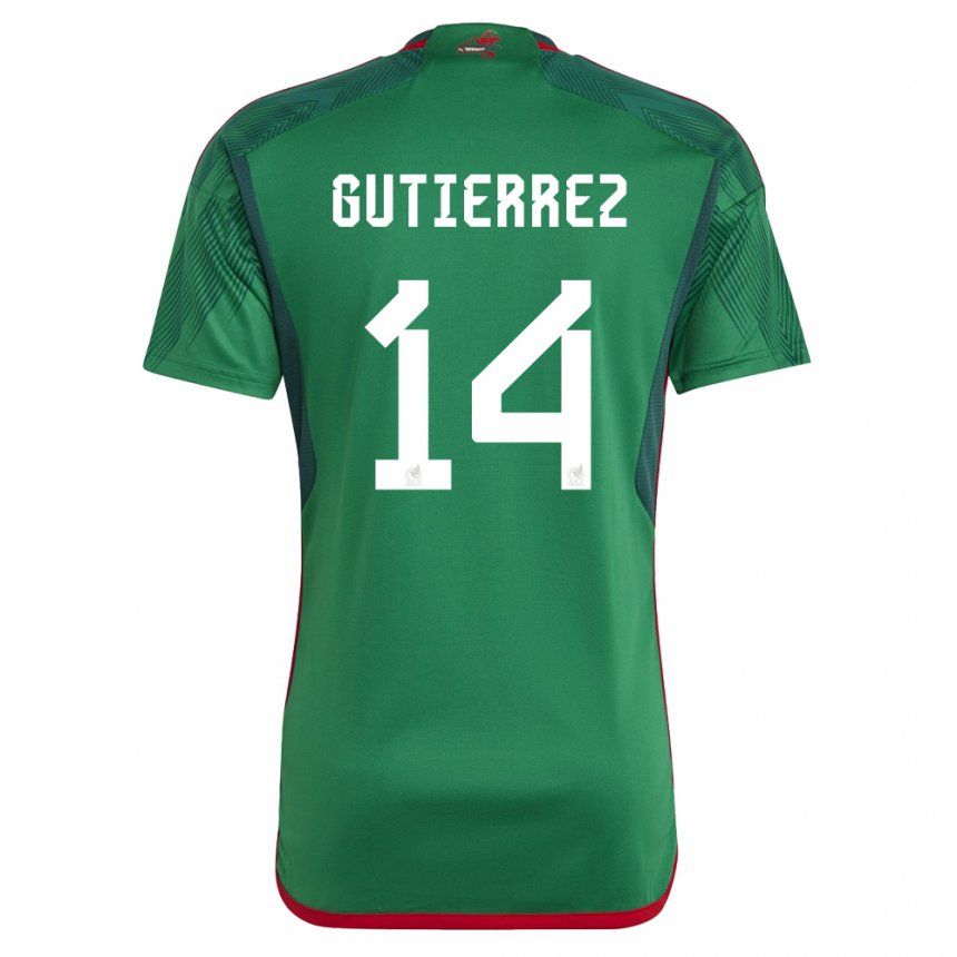 Hombre Camiseta México Erick Gutierrez #14 Verde 1ª Equipación 22-24 La Camisa
