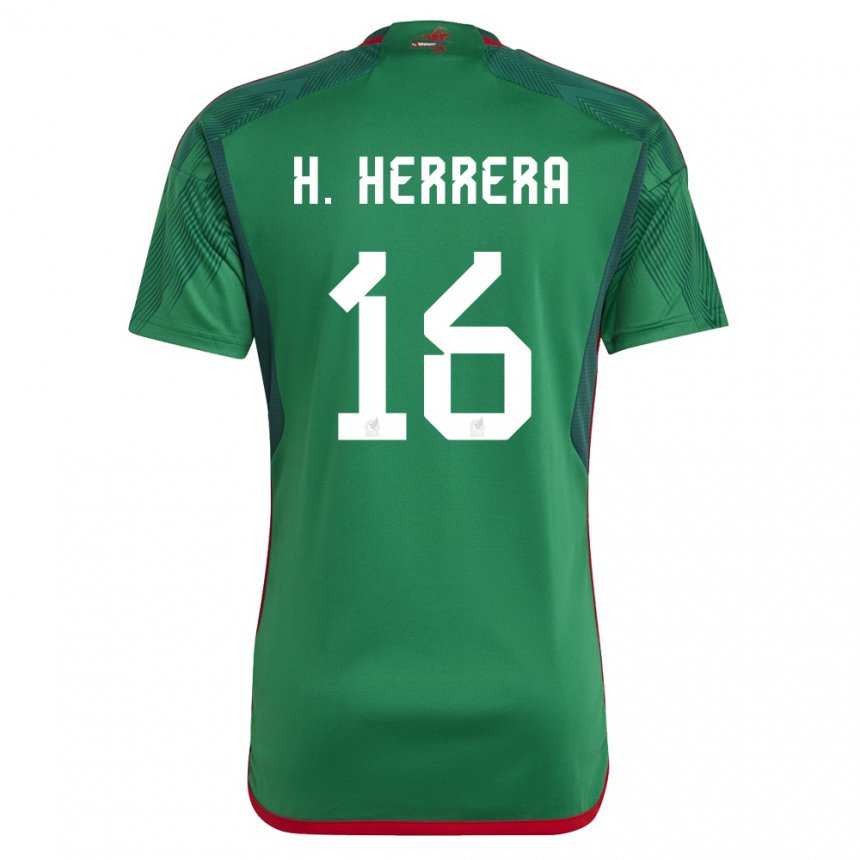 Hombre Camiseta México Hector Herrera #16 Verde 1ª Equipación 22-24 La Camisa