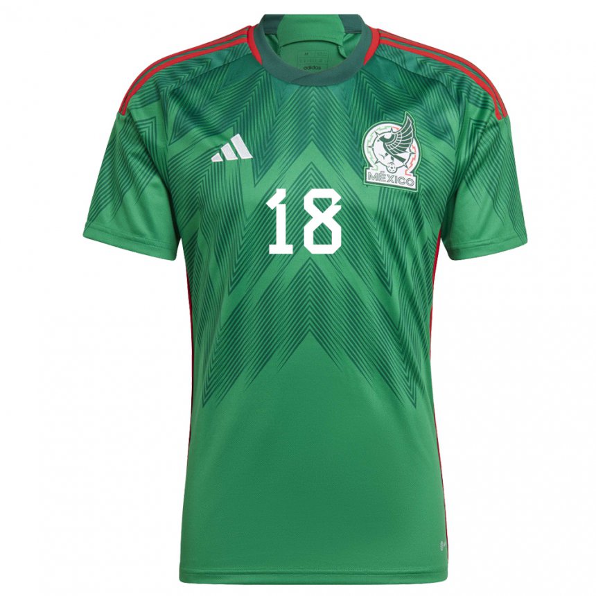 Hombre Camiseta México Gerardo Arteaga #18 Verde 1ª Equipación 22-24 La Camisa