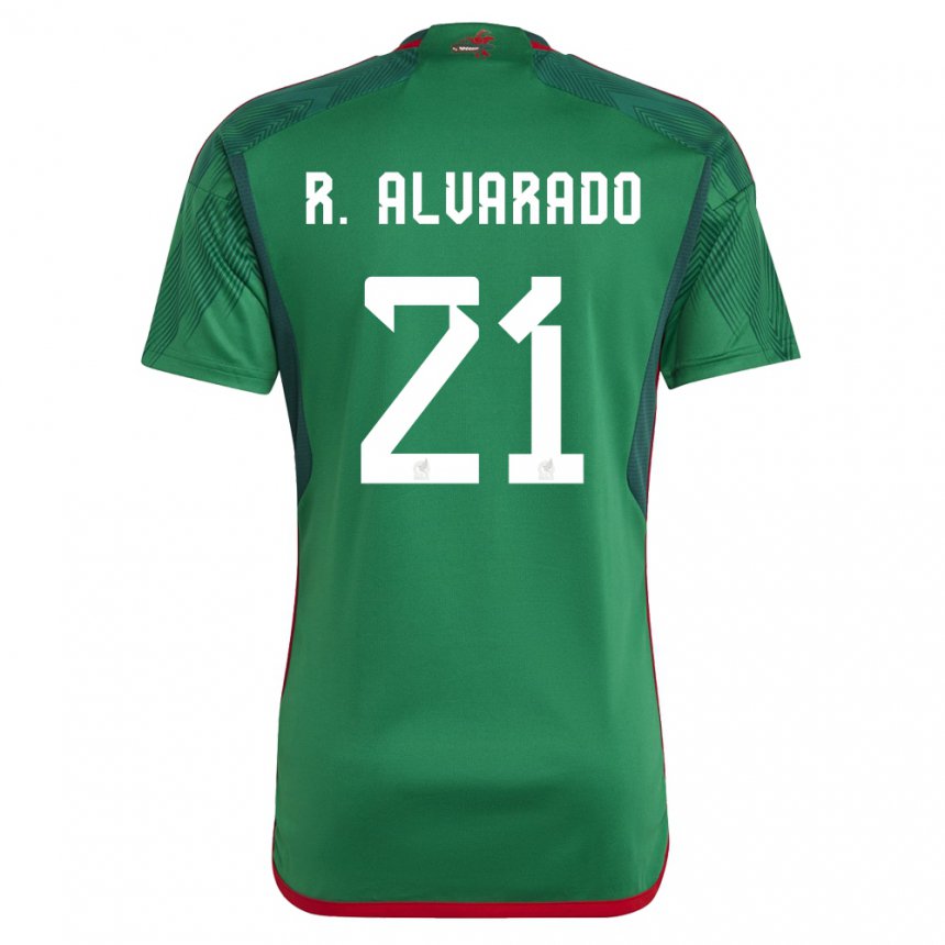 Hombre Camiseta México Roberto Alvarado #21 Verde 1ª Equipación 22-24 La Camisa
