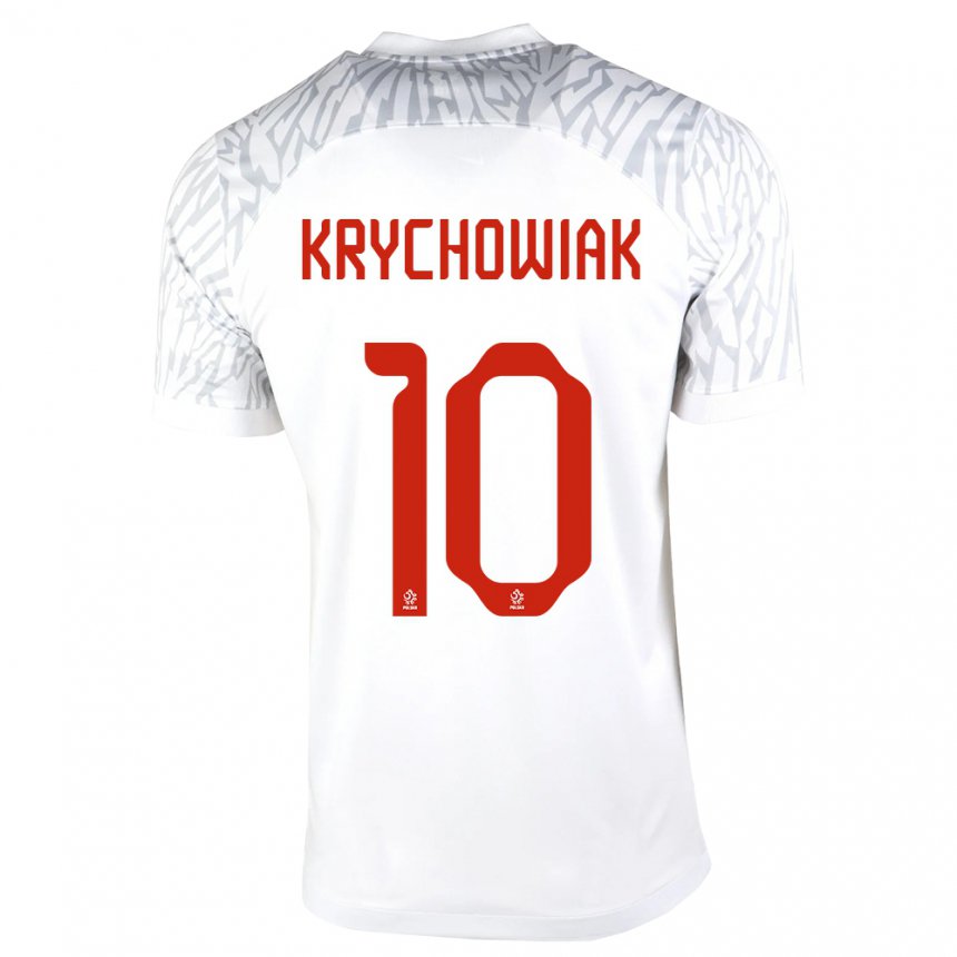 Hombre Camiseta Polonia Grzegorz Krychowiak #10 Blanco 1ª Equipación 22-24 La Camisa