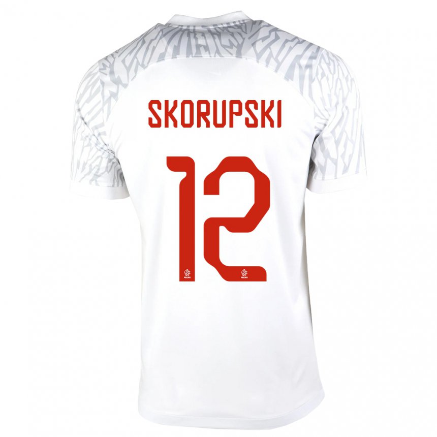 Hombre Camiseta Polonia Lukasz Skorupski #12 Blanco 1ª Equipación 22-24 La Camisa