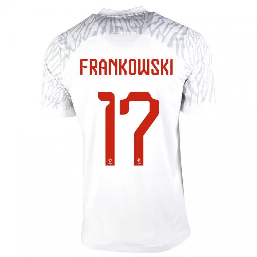 Hombre Camiseta Polonia Przemyslaw Frankowski #17 Blanco 1ª Equipación 22-24 La Camisa
